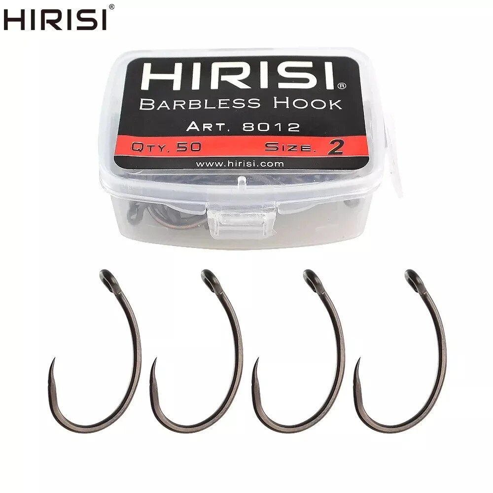 Hirisi 50pcs Coating High Carb - Fishing Hook Barbless avaliação e preço