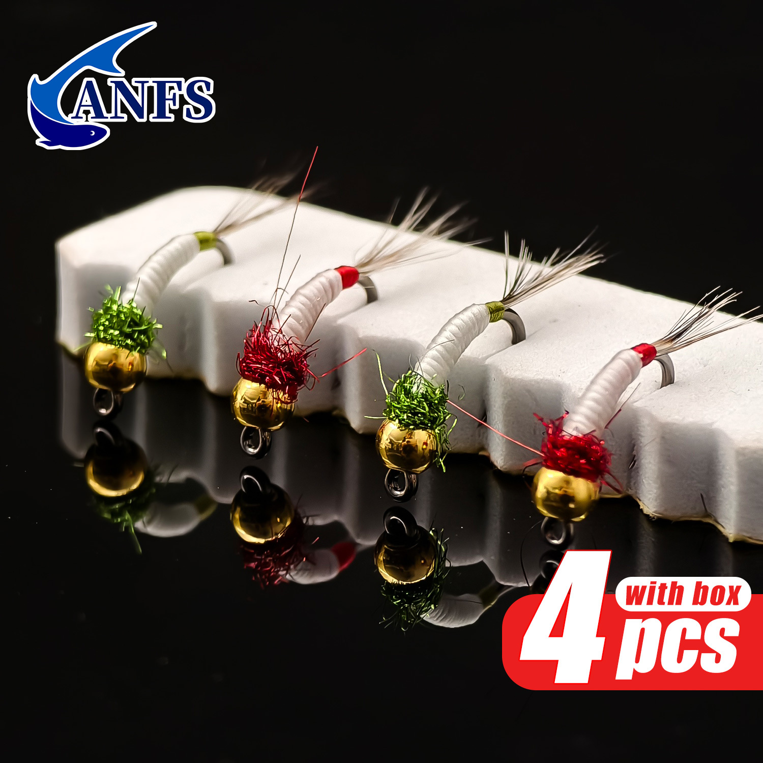 ANFS 4pcs Midge Nymph Flies As - Fishing Hook Assortment avaliação e preço