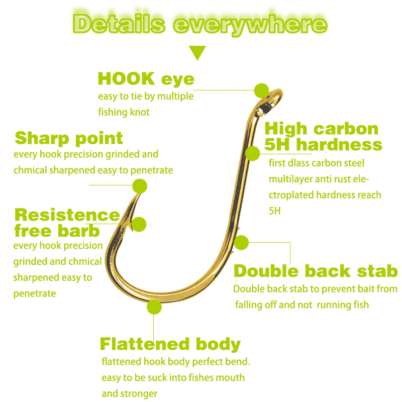 50pcs Fishing Octopus Hooks, S - Fishing Hook Circle avaliação e preço